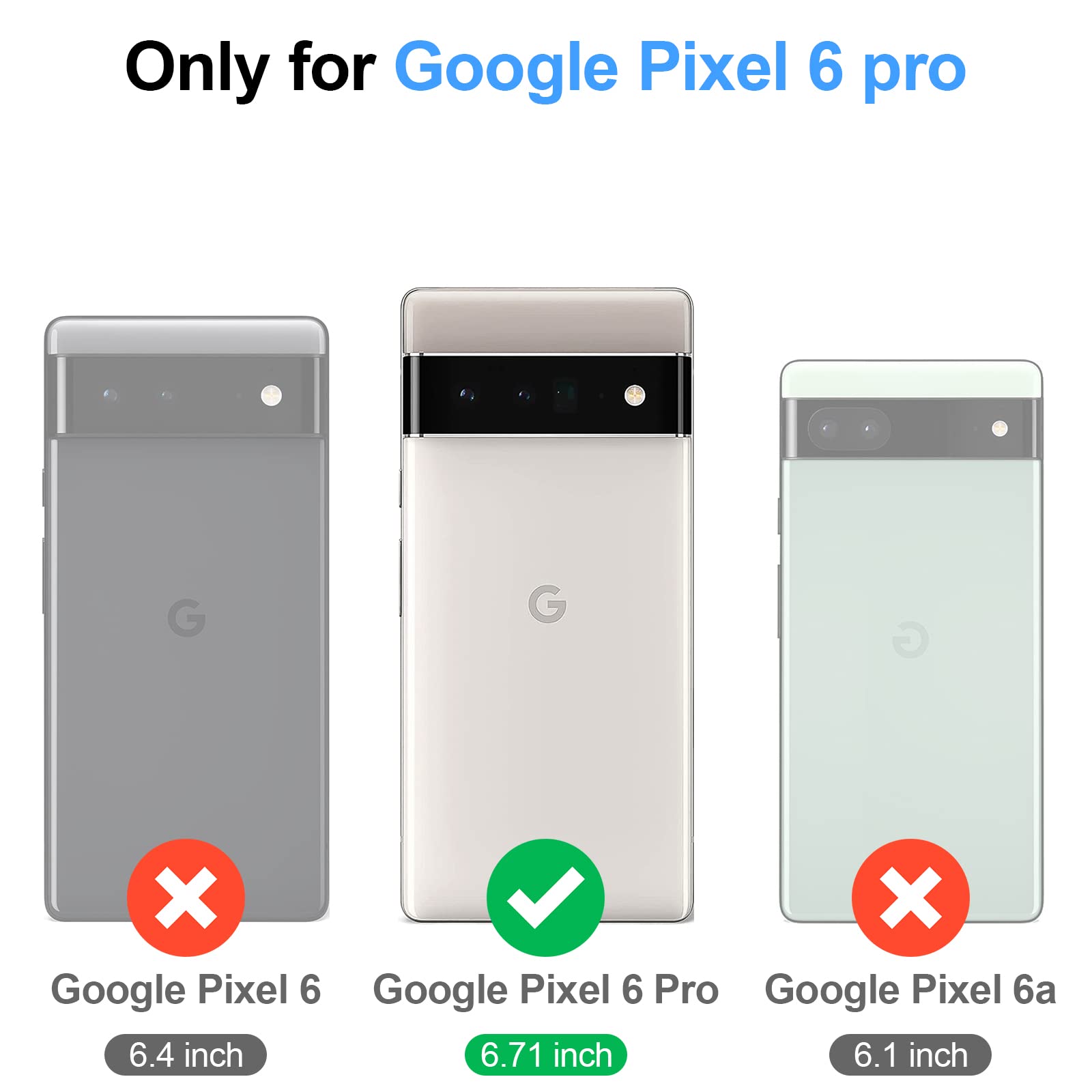 Antsturdy Brand Google Pixel 6 Pro Leather Flip Case, RFID Blocking Wallet, Card Holder, Zipper, Kickstand, Black