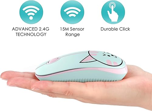 Miniatura 2 de Ratón inalámbrico delgado, ratones inalámbricos de 2.4 G con nano receptor, ratones ópticos portátiles para portátil, PC, laptop, computadora,