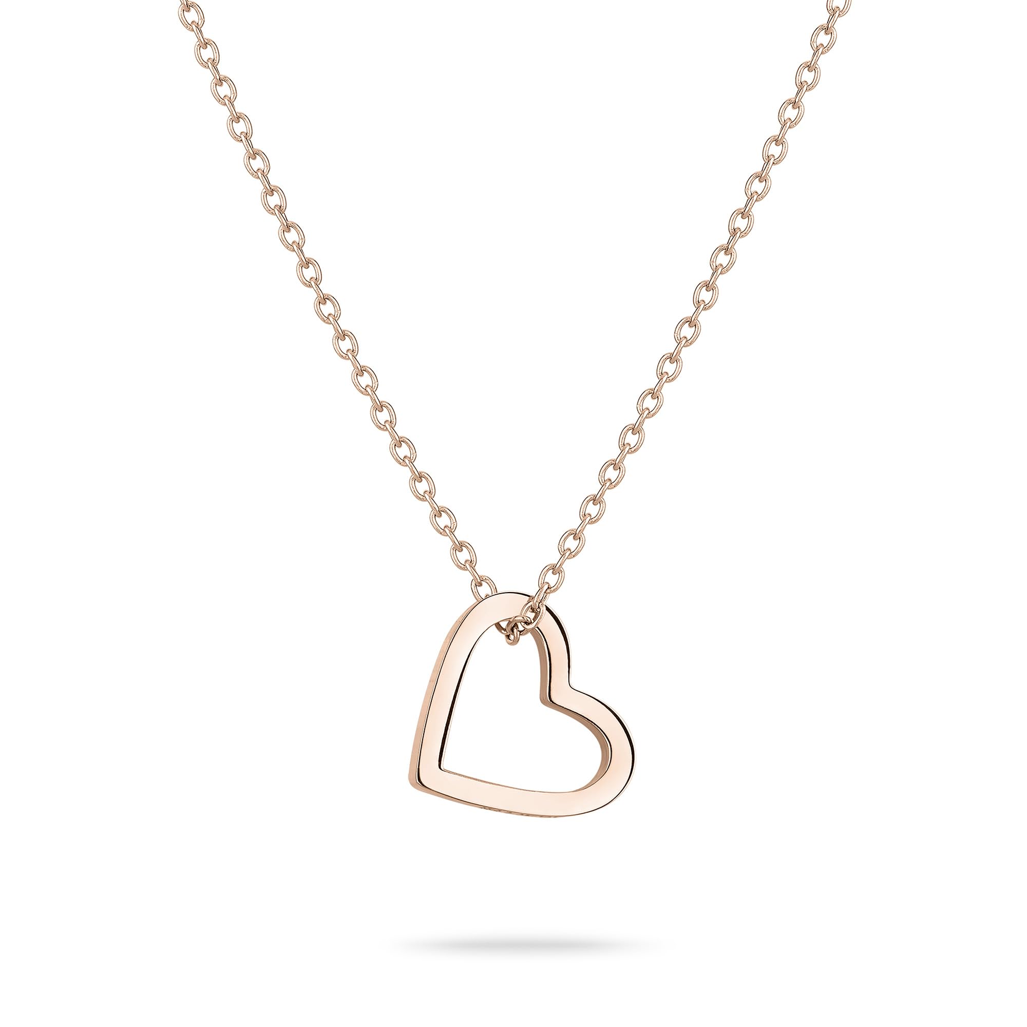 Liebeskind Berlin Women's Necklace with Heart Pendant, 45, Stainless Steel, no gem
