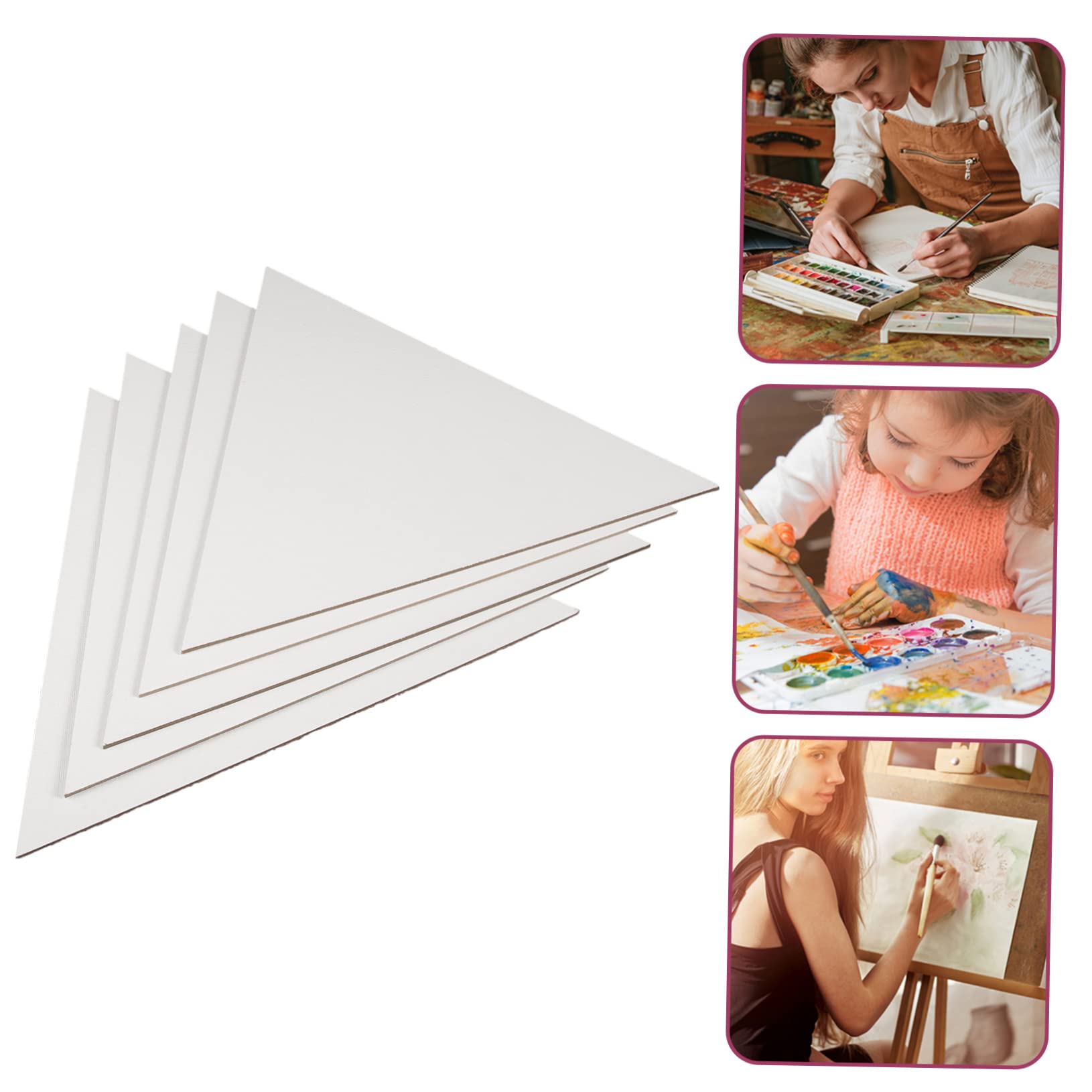 Uonlytech 5pcs Oil Painting Panel Blank Canvas Boards for Beginners Durable Smooth Surface for DIY Decoration Professional Use