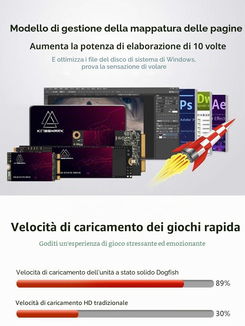 SSD 64GB SATA 2.5" KingShark disco a stato solido Portatile"All'interno Del Ad Alte Prestazioni Hard Disk SATA III 6Gb/s SSD per computer/laptop(64GB, 2.5 SATA3)