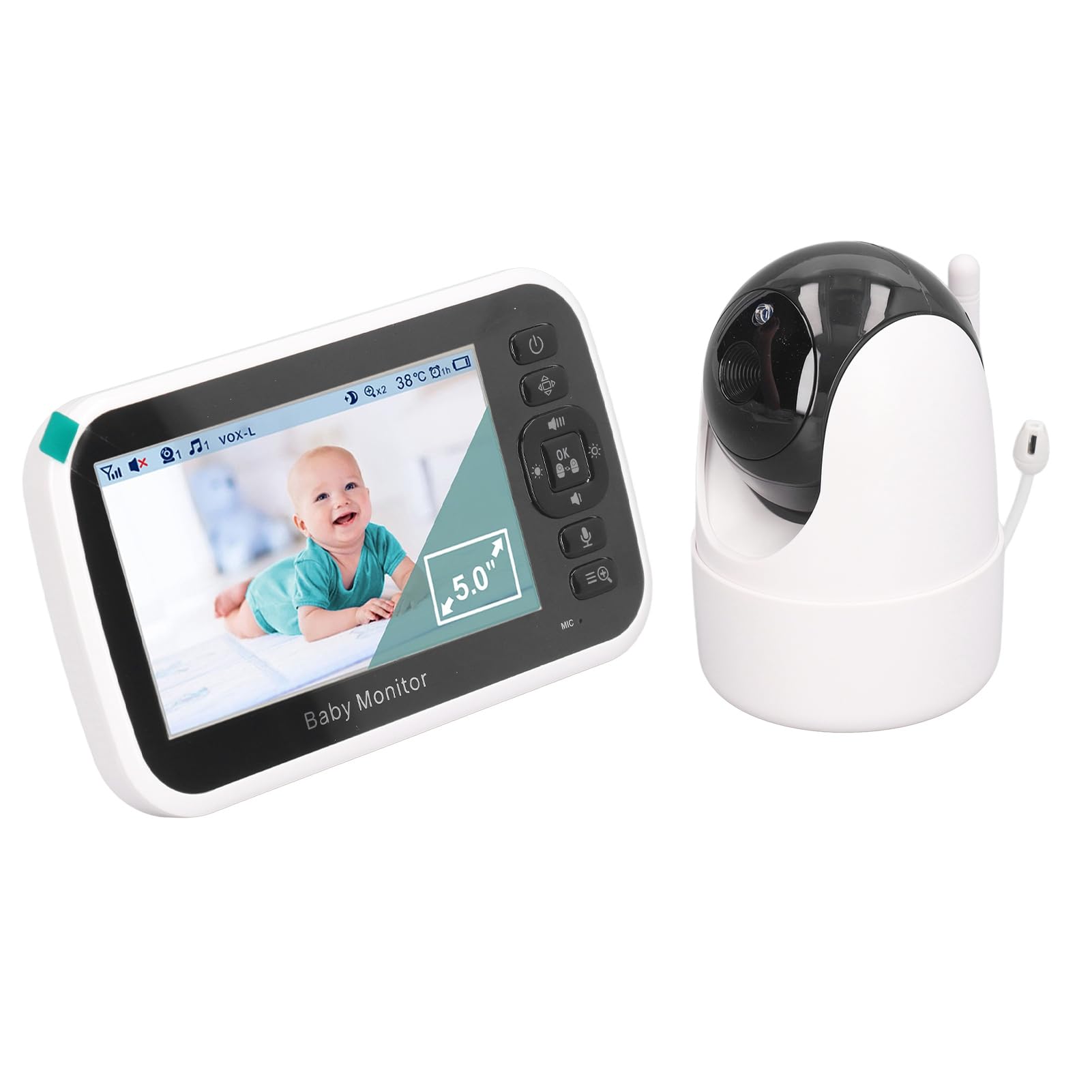 Niania Wideo z Ekranem LCD, Dwukierunkowa Niania Wideo z komunikacją, Duża pojemność 100-240 V do Sypialni (wtyczka UE)