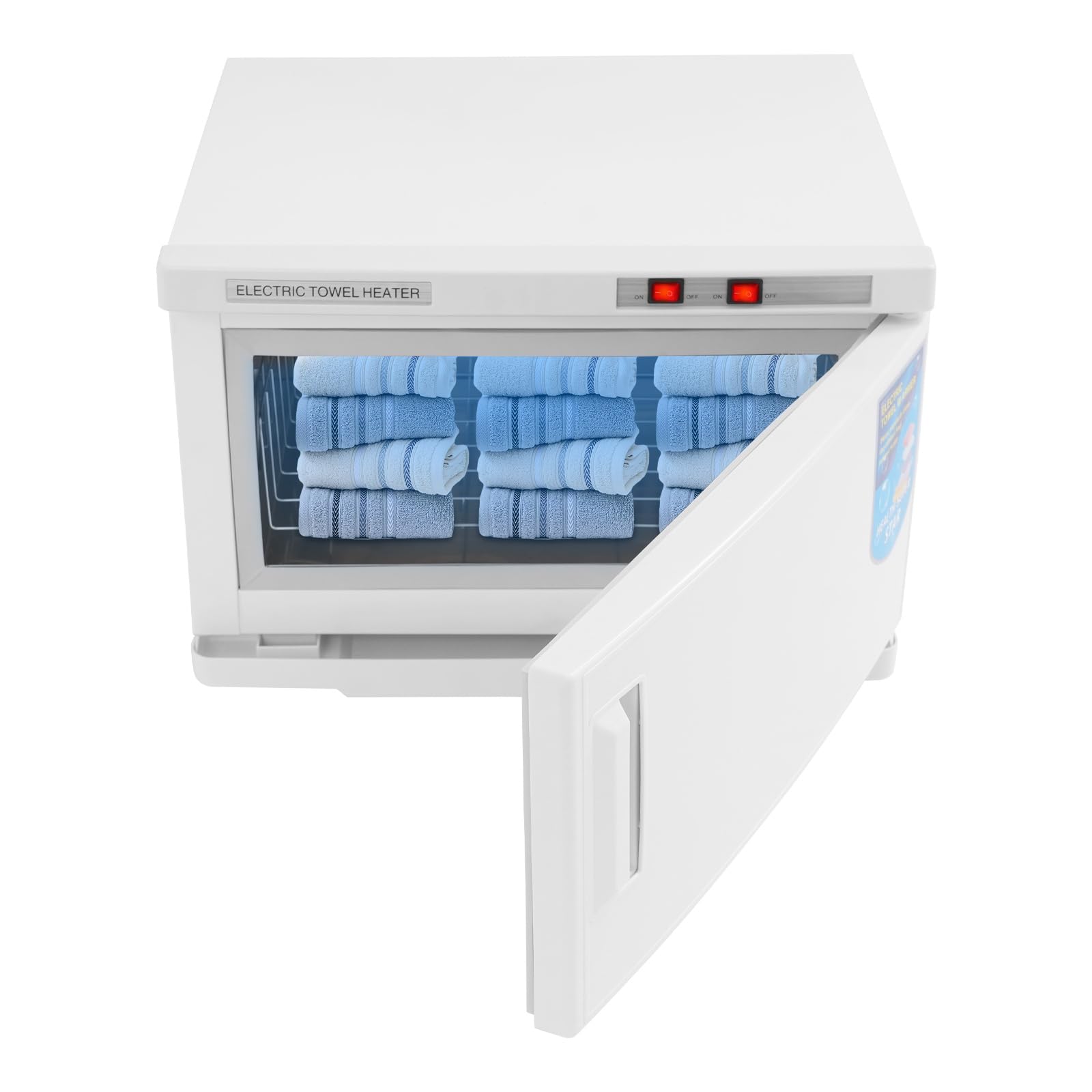 Handtuchwärmer, 25L Handtuch Sterilisator Schrank 206W Sterilisator mit Edelstahl Rack Ungefähr 20 Handtücher für Salons 45x39x30cm (Weiß)