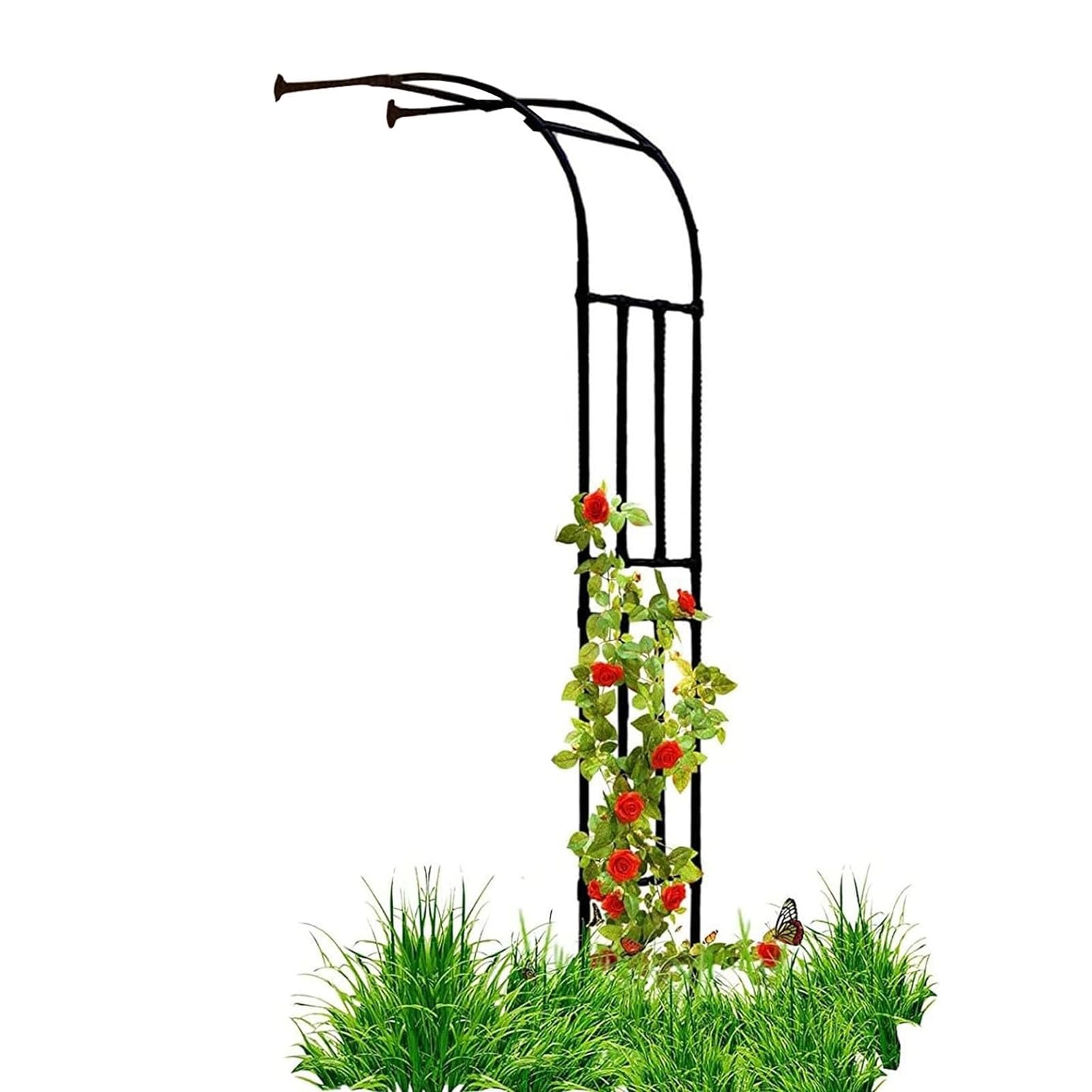 Structure métallique haut de gamme, arche de jardin noire 120 cm pour plante grimpante