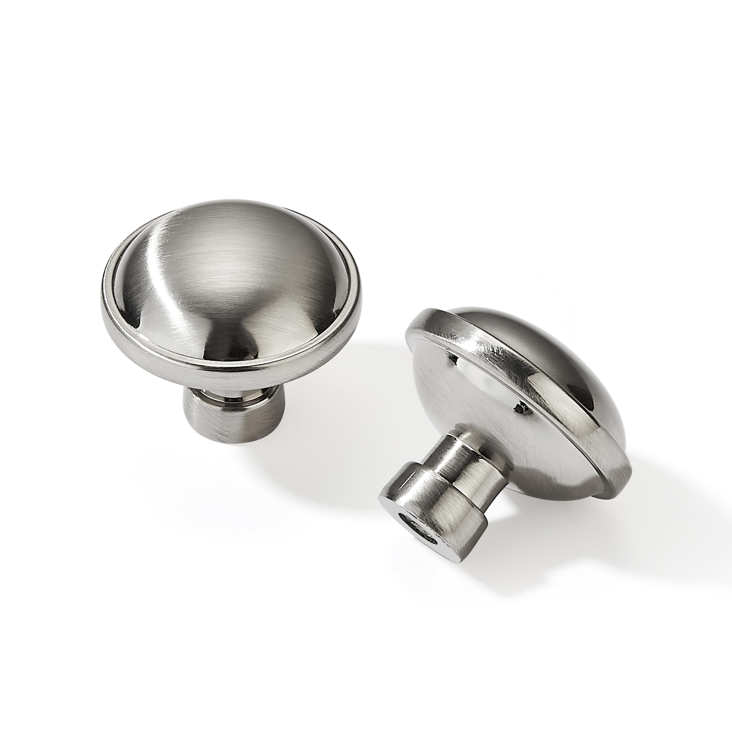 CABDM 20 Pack 1-1/4 inch Kitchen Cabinet Knobs Drawer Knobs Dresser Knobs Brushed Satin Nickel Zinc Knobs Drawer Pulls Round Knobs Dresser Drawer Handles Knobs for Dresser Drawers