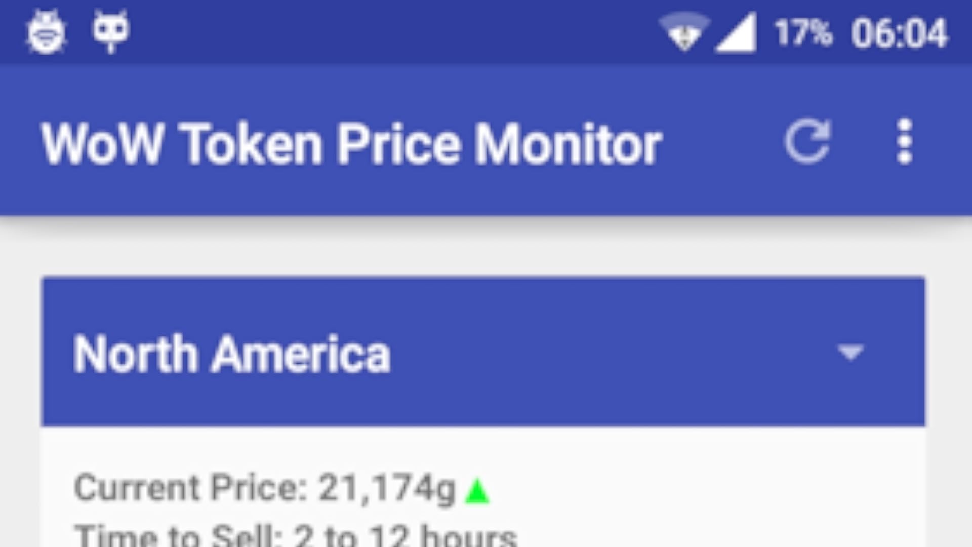 WoW Token Price Monitor App on the Amazon Appstore