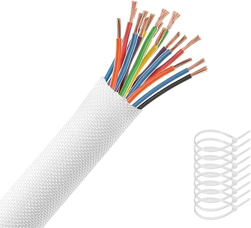 Miniatura 6 de AGPTEK Funda de cable, telar de alambre automotriz, resistente al calor, cubierta de protección de cable de tubo de manga dividida trenzada para