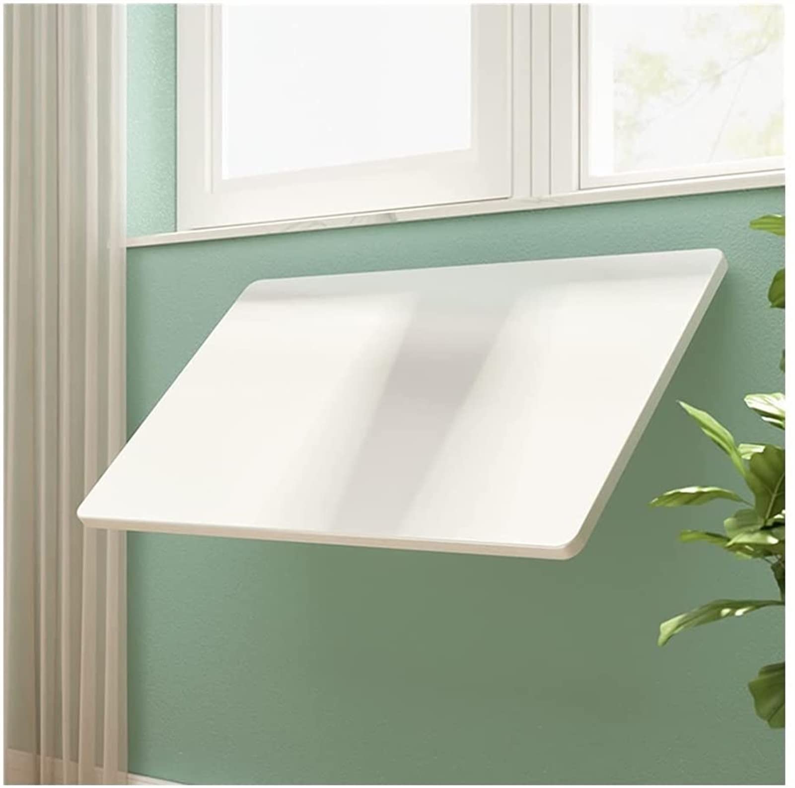 Table murale pliante blanche 100x30 cm | Bureau à abattant gain de place