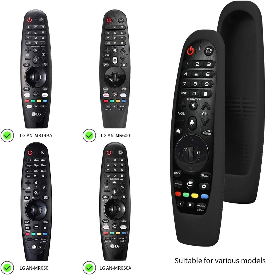 Limited Silicone TV Remote Case Compatible with LG AN-MR19BA/AN-MR18BA/AN-MR650/AN-MR600 Smart TV Remote Control, Shockproof Anti Slip Protective Remote Cover Skin Holder Sleeve Protector (Black) Cheap Silicone TV Remote Case Compatible with LG AN-MR19BA/AN-MR18BA/AN-MR650/AN-MR600 Smart TV Remote Control, Shockproof Anti Slip Protective Remote Cover Skin Holder Sleeve Protector (Black)