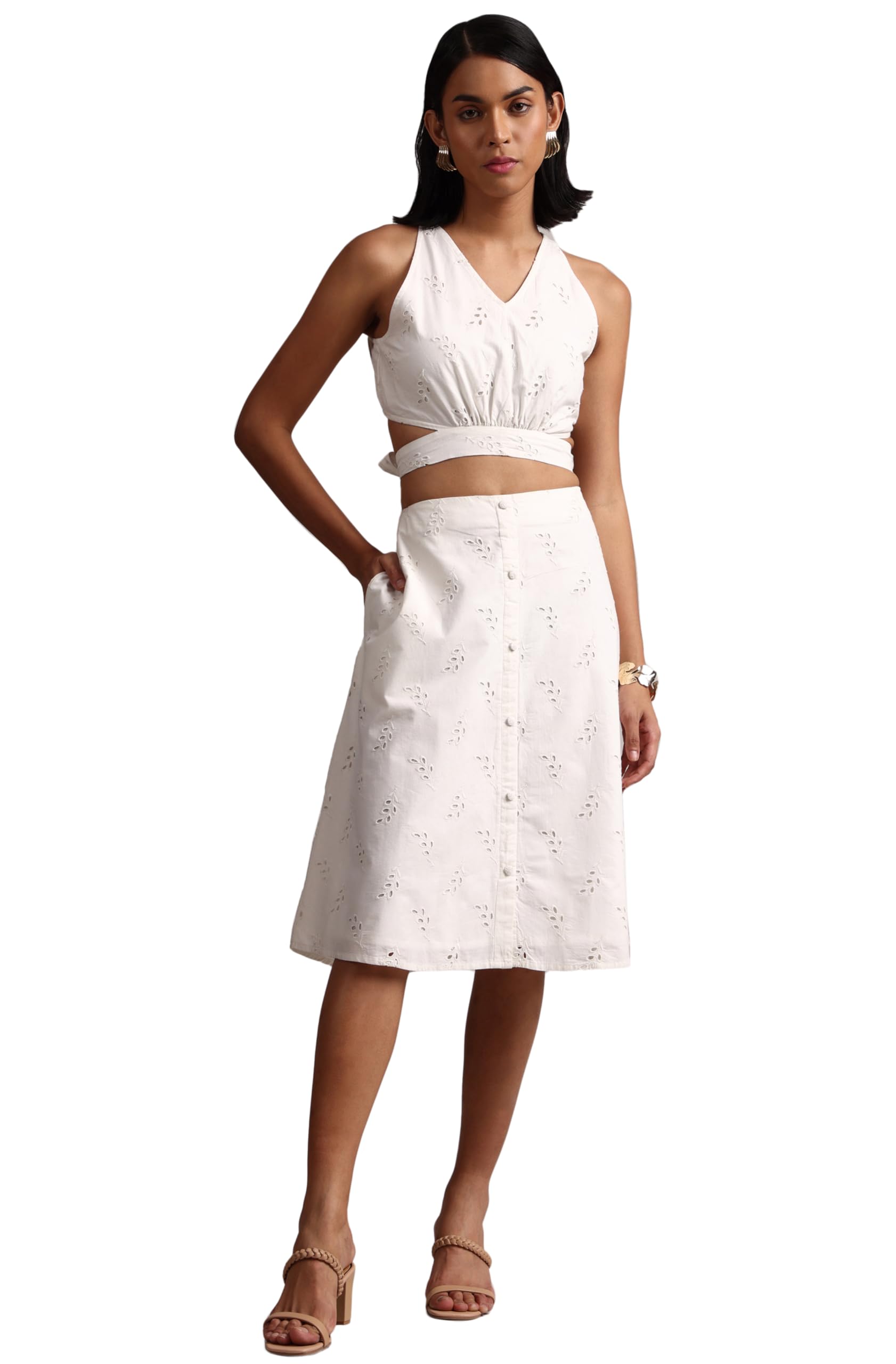 Womens Crop Top With Skirt Set