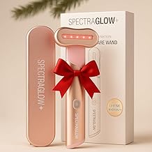 Red Light Therapy Wand for Face   4-in-1 Device with Travel Case - Adjustable Head - Red & Blue LED - Soothing Massage - Portable Skin Care Tool for Anti-Aging, Glow & Firmness