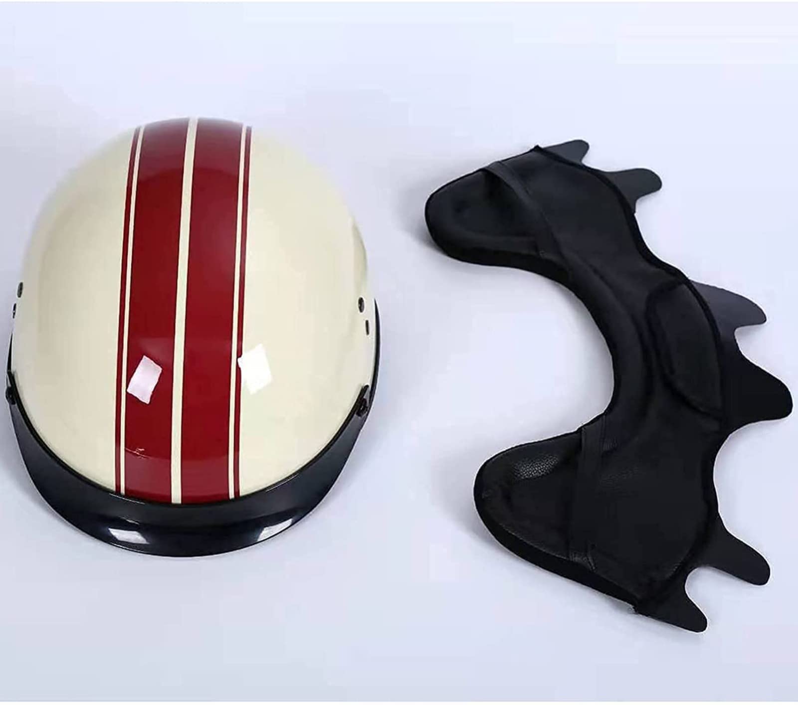 Caschi Moto Aperti Per Adulti Casco Moto Jet Certificato ECE Mezzo Con Visiera Casco Moto Bici Elettrica Unisex Per Casco Pilota Scooter Ciclomotore A,XXL/(61~62cm)