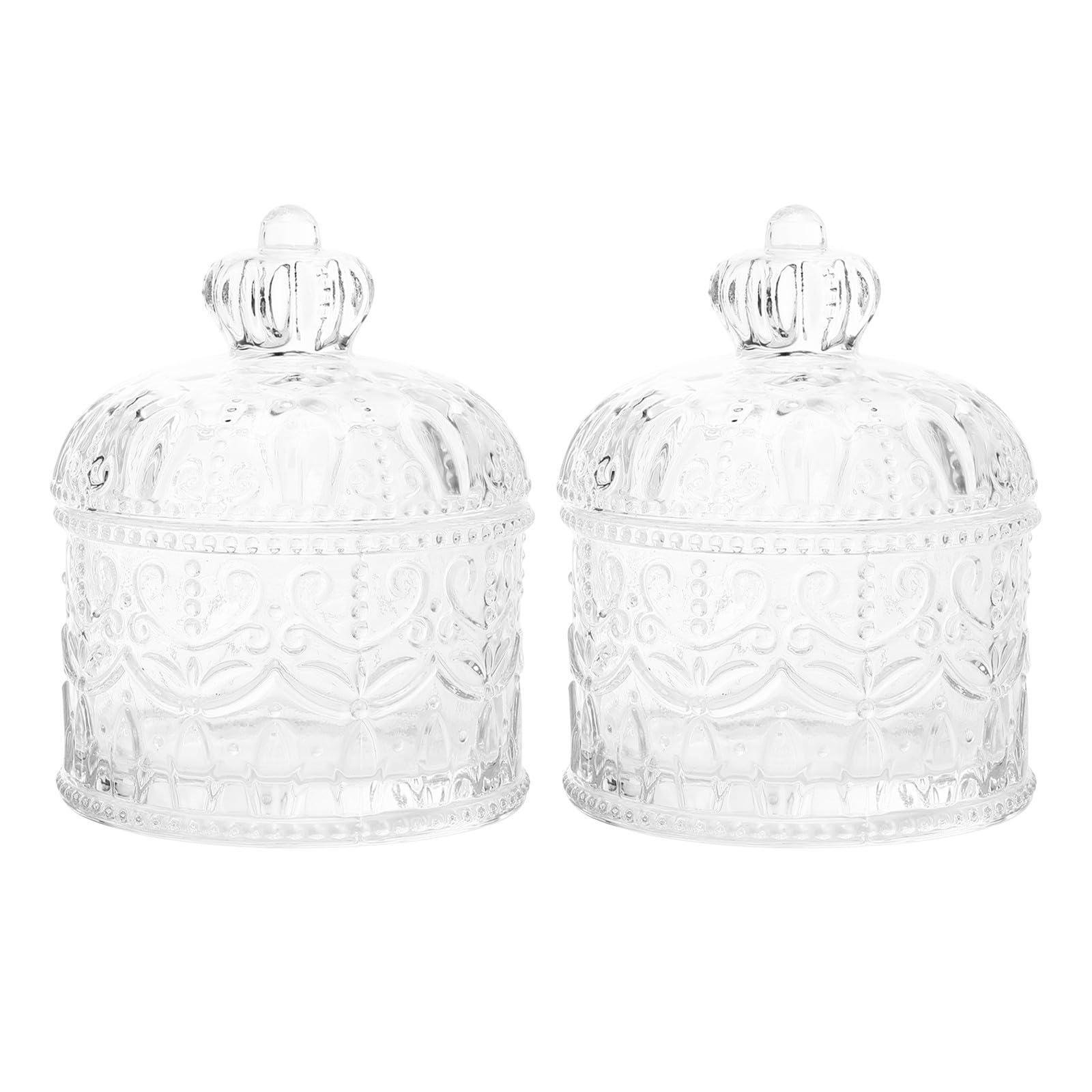 Tarros de vidrio vintage para dulces Zerodeko de 2 piezas decorativas