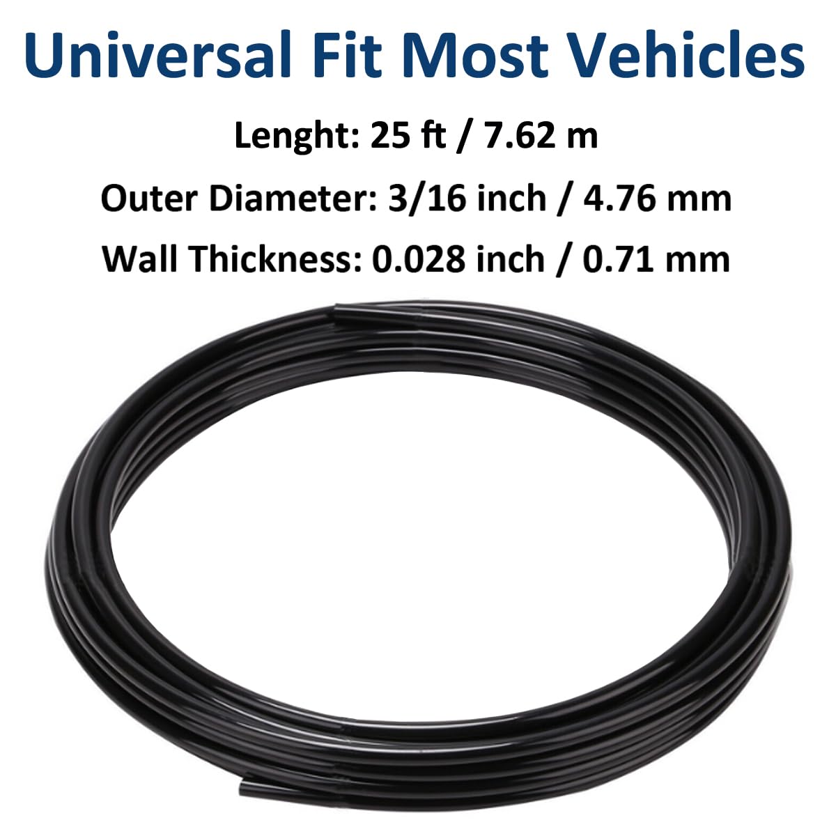 Conduite Générale de Frein en Revêtement en Cuivre 25 Pieds 1/4 OD, Tuyau de Frein en 7,62m pour Automobile avec 16 Raccords par Poweka
