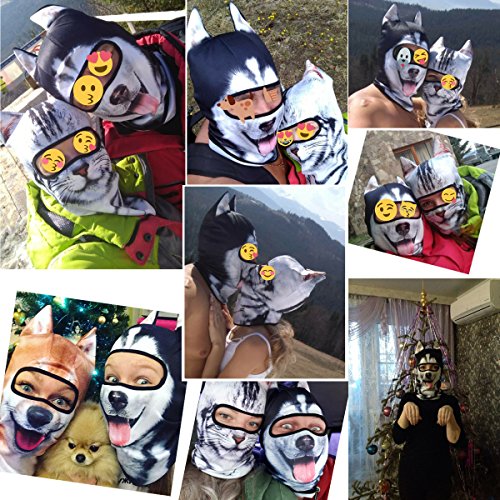 Image of WTACTFUL 3D Animal Ears Balaclava, Breathable Face Mask for Halloween