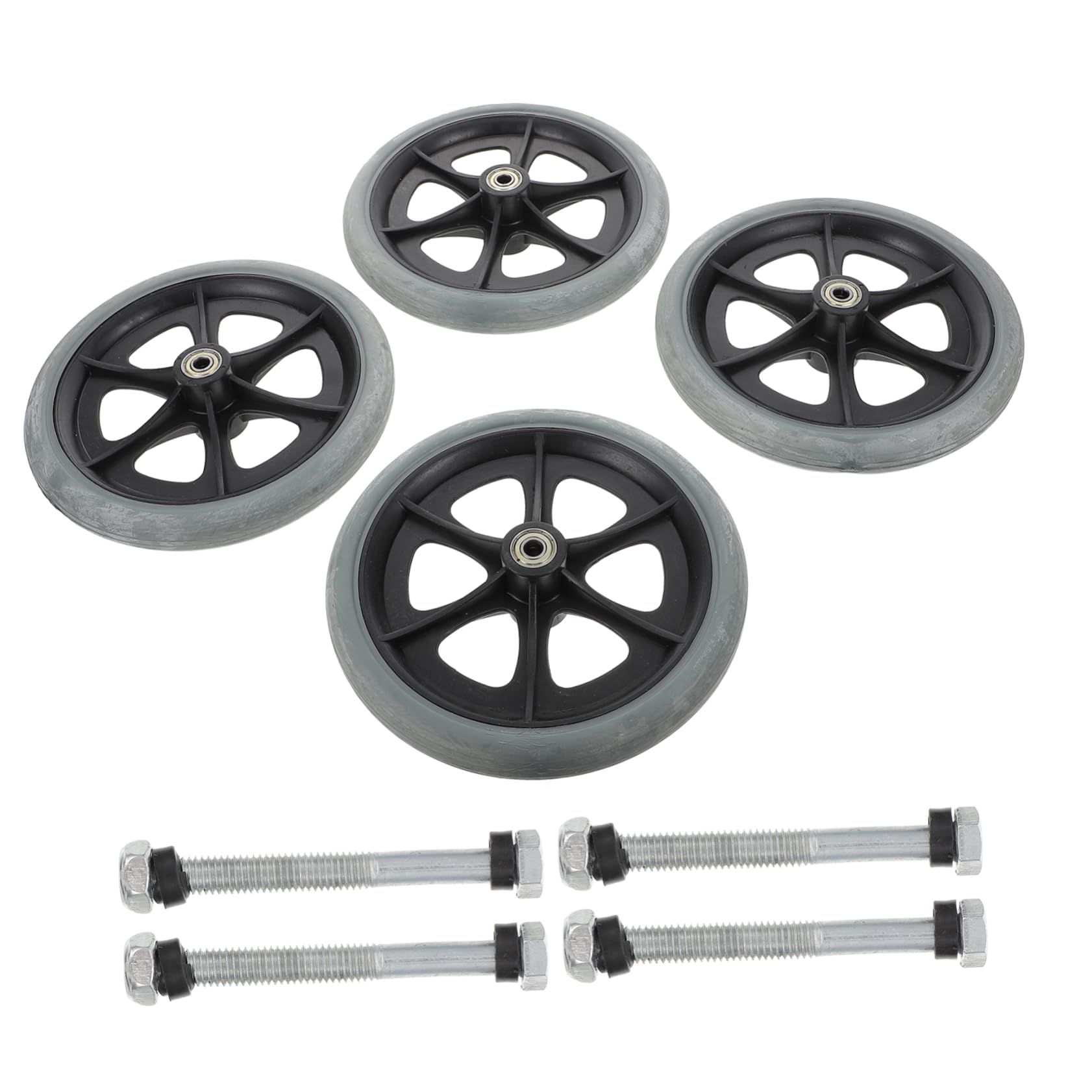 Ruedas de Repuesto para Silla de Ruedas Delanteras 4 Piezas | Abs Pvc Acero, Rodaje Silencioso y Resistente al Desgaste, Uso Interior y Exterior