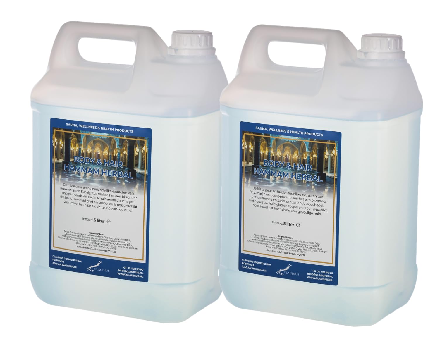 Body & Hair Hammam Herbal - 5 Liter - 2er Set - 2 in 1 für Körper und Haar