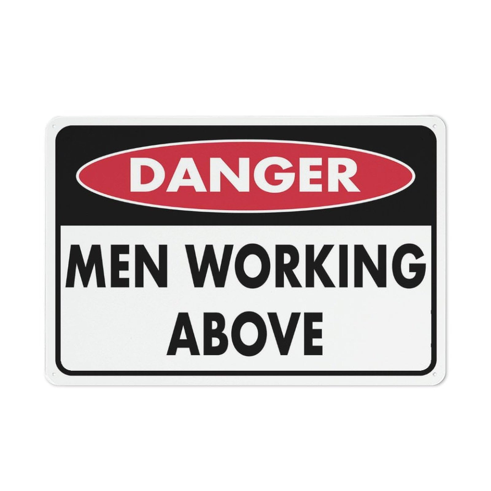 Peiyeety Men's A03 Danger Working Above Sign 12X8 Inch Tin Sign Great For Garden And Yard Wall Decor