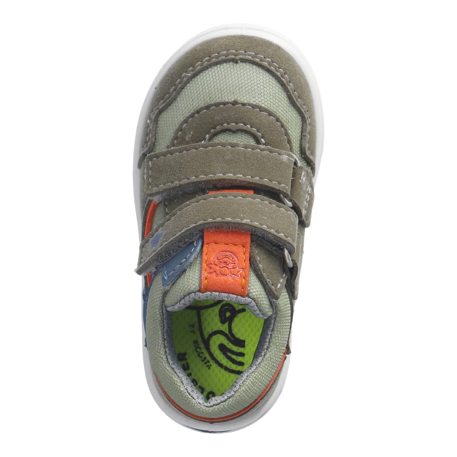 RICOSTA Jungen Low-Top Sneaker ELLI, Kinder Lauflernschuhe, Weite: MITTEL, lose Einlage, waschbar,vegan, Klettstiefel, Oliv/eukalyptus (530), 25 EU
