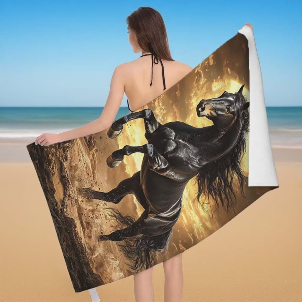 Telo Mare XXL 220x100cm/35x70cm, 2 Set Telo Mare Microfibra Freddo Asciugamano Palestra Uomo, Antisabbia, Leggero, Asciugatura Rapida, Teli da Spiaggia Grandi Accessori per Camping Natation Yoga E-75