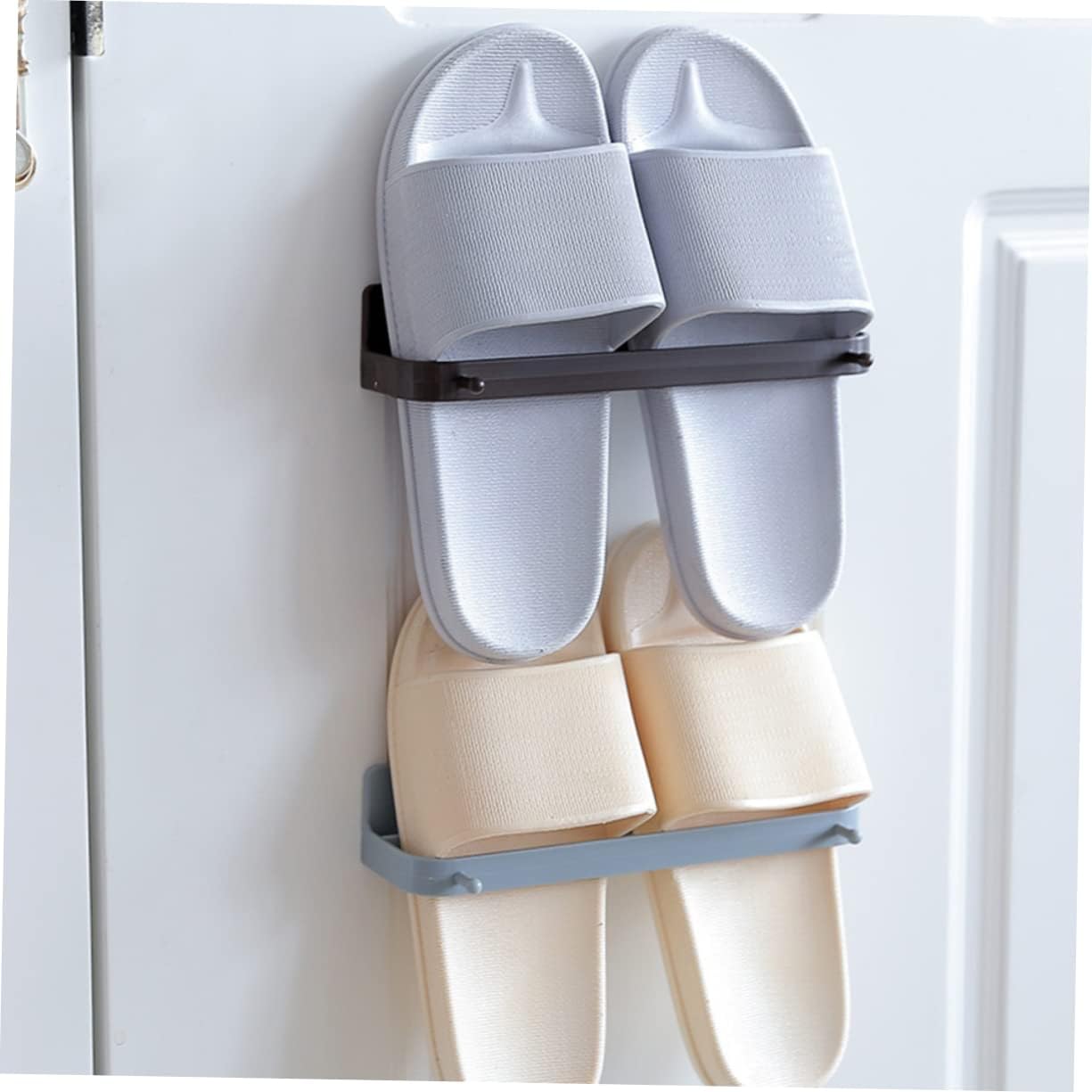 Wall Mounted Shoes Rack Sticky Hanging Strips Plastic Holder
