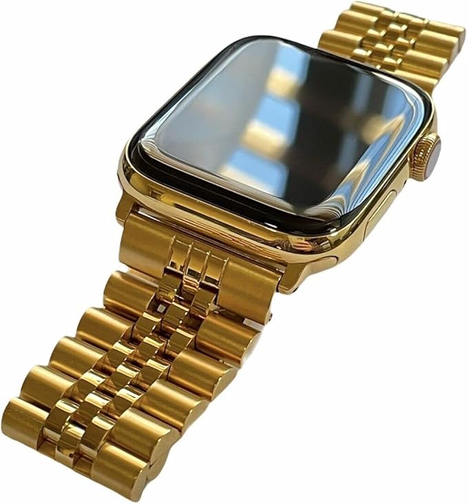 de billas lux 24k gold plated 45mm iwatch series 8 stainless steel 2 tone presidential bd