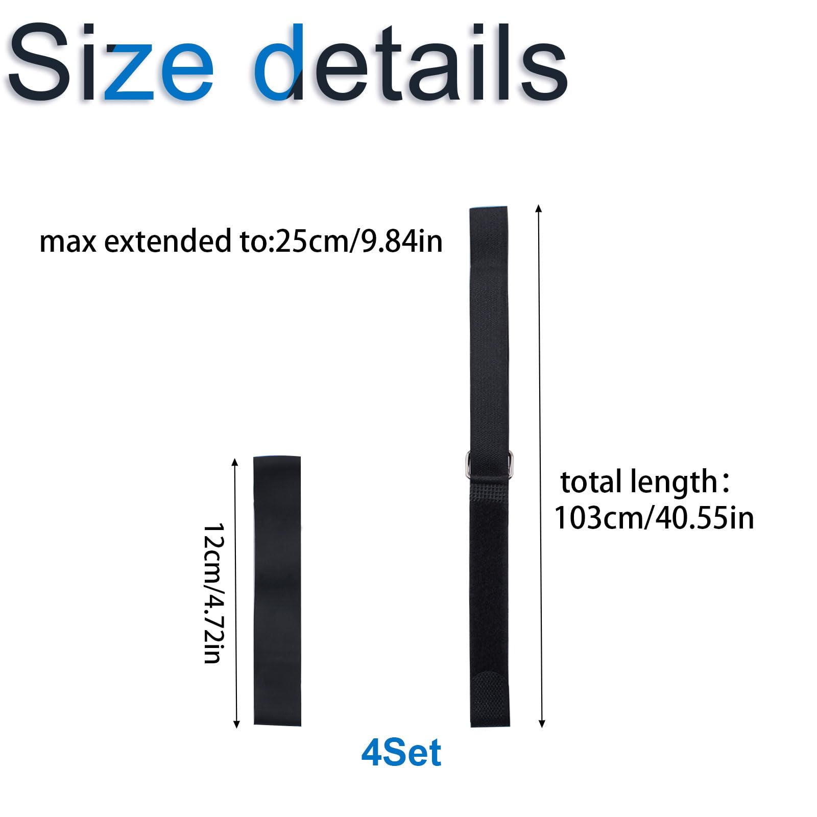 INCREWAY Sectional Couch Sofa Connector Straps, 4PCS Non-Slip Rubber Band + 4PCS Adjustable Hook & Loop Cinch Straps Keep Couch Legs Together Universal Fit