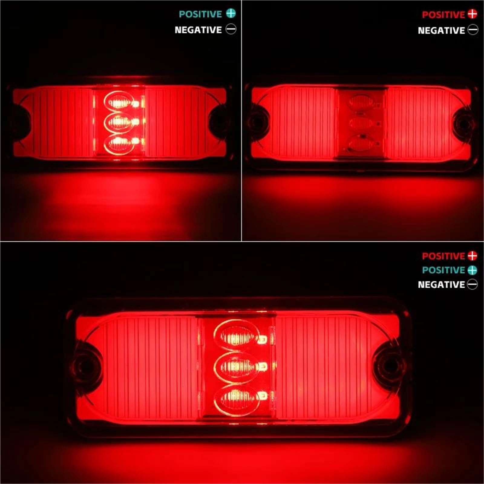 Freccia Auto Luce Di Segnalazione Laterale A LED Rossa/gialla Per Rimorchio, Autocarro, Roulotte, Autobus, Camion, 12 V-24 V Indicatore Laterale(4pcs Red)
