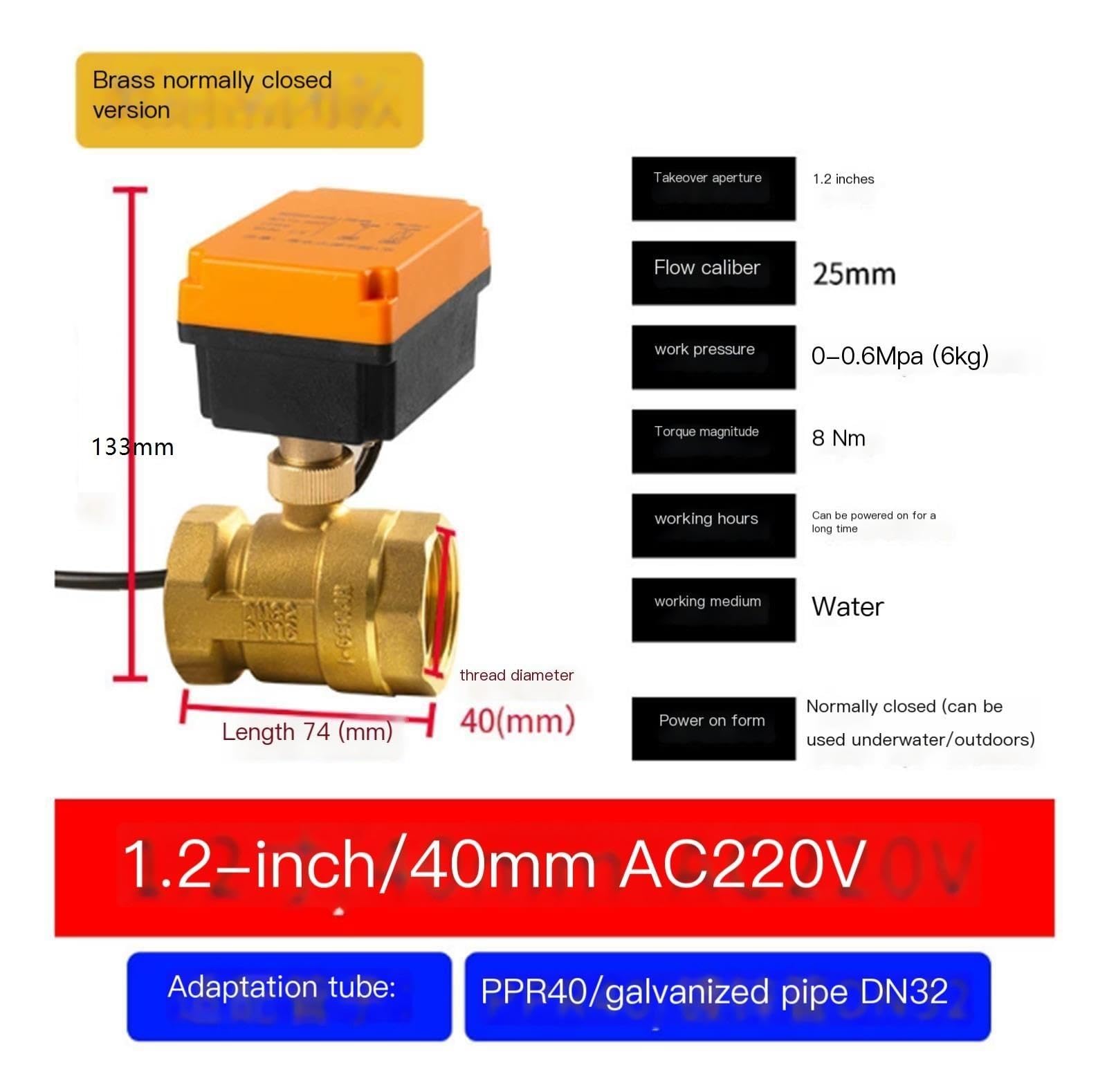 Válvula de bola motorizada Rosca Válvula de bola eléctrica