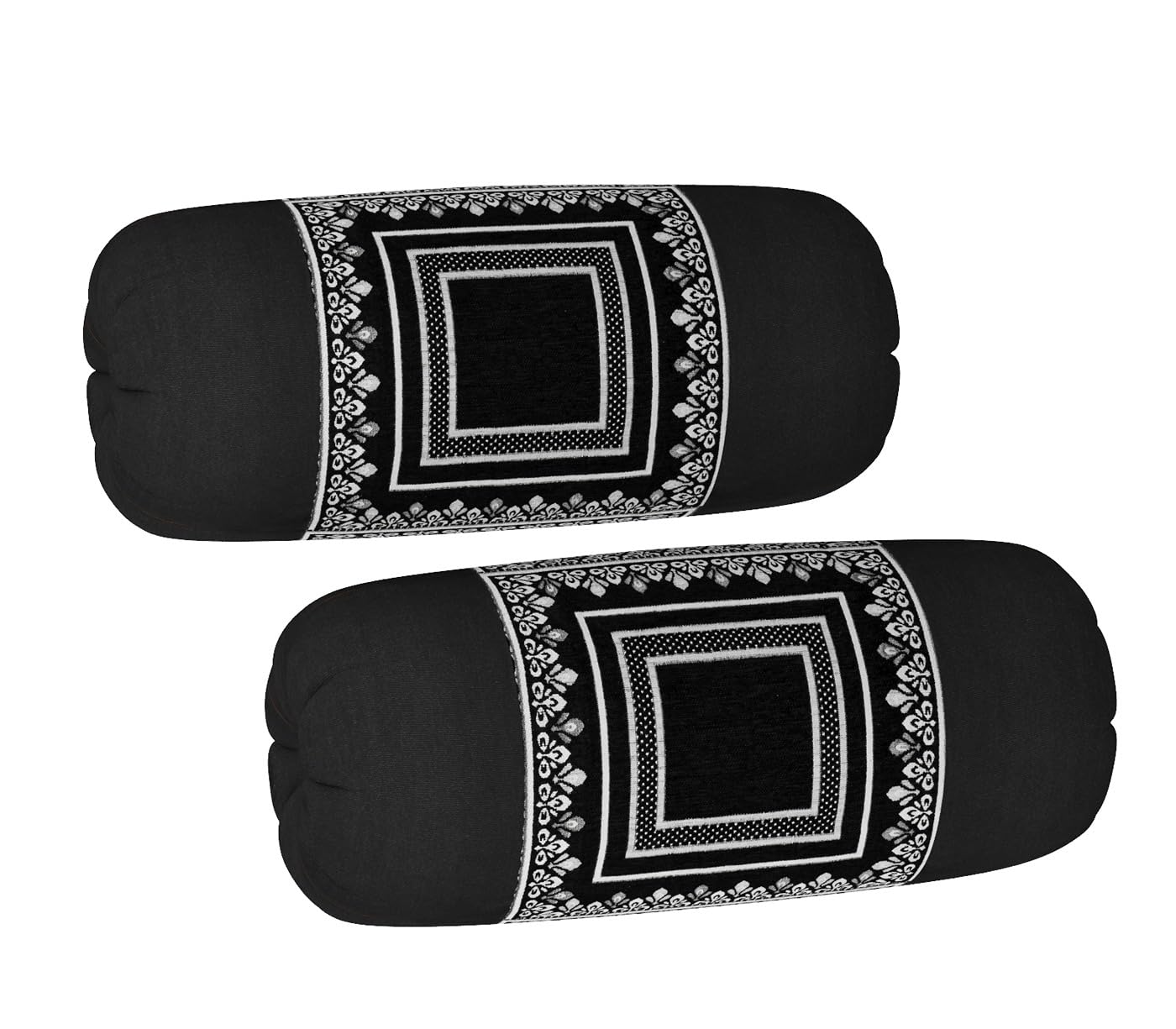 Chenille Velvet Bolster Pillow Covers with Tie-Ups | 1 Pair | Soft Cylindrical Cushion Covers for Sofa, Bed & Home Décor(Pack of 2),sh07-image-9