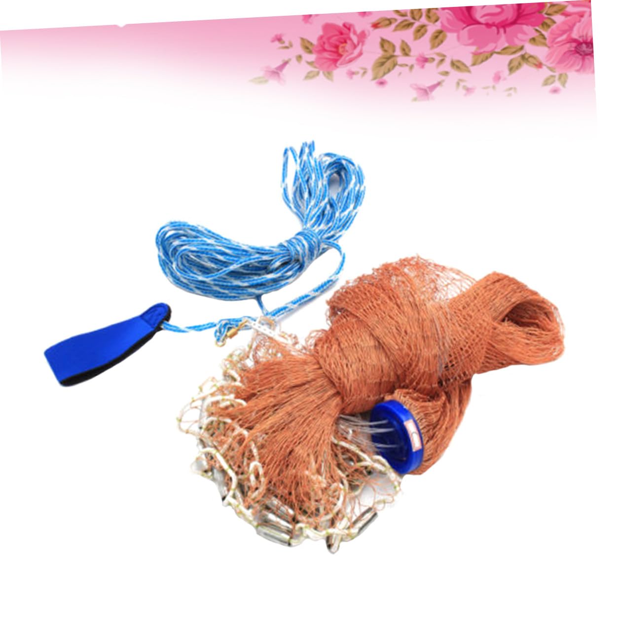 Mipcase Filet De Pêche Pliable en Maille avec Corde À Main Épuisette Portable pour Crevettes Homards Ménés Écrevisses Crabes Pendentif en Zinc 240 Facile À Utiliser Couleur Aléatoire