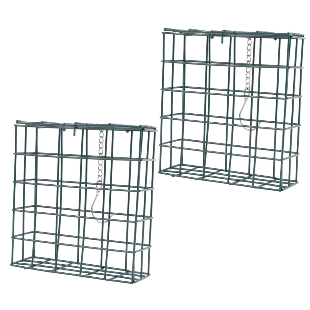 4 Piezas Squirrel Feeder comedero para pájaros Colgante Aves comederos para pájaros comedero para pájaros Cuadrado comedero para pájaros de Hierro Pastel sebo Ardilla alimentador