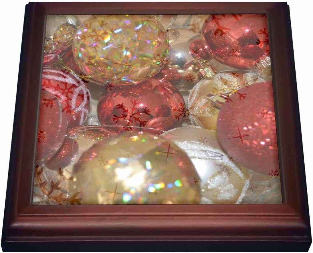 3dRose Snowflakes Christmas Ornaments-Art Designs-Holidays Trivet with Ceramic Tile, 8 by 8", Brown