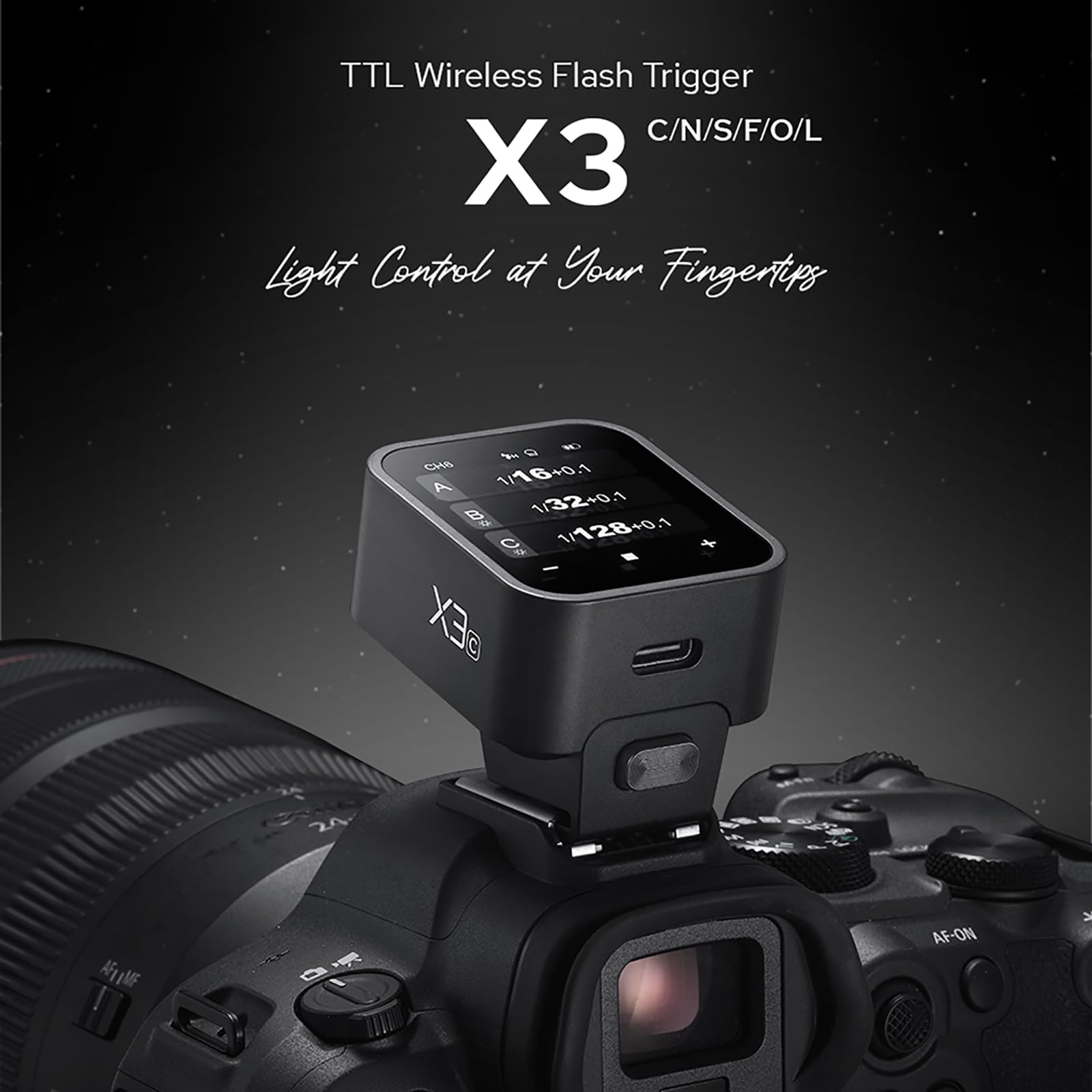 GODOX X3-O TTL Wireless Flash Trigger per Fotocamera Olympus e Panasonic, OLED Touch Screen Ricaricabile Trigger, HSS 1/8000s 2.4GHz Wireless X System, Funzione di Conversione TCM