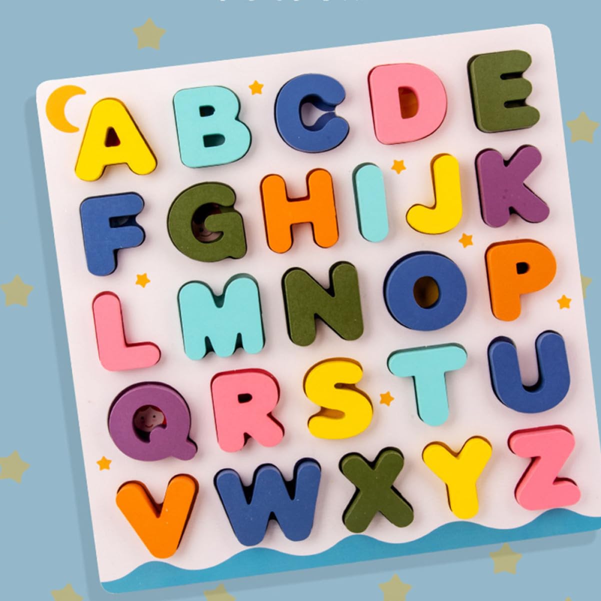 SUPVOX 2 Juegos Juguetes Educativos Madera para Puzzles Números y Letras Colores Brillantes Aprendizaje Infantil Regalo Cumpleaños