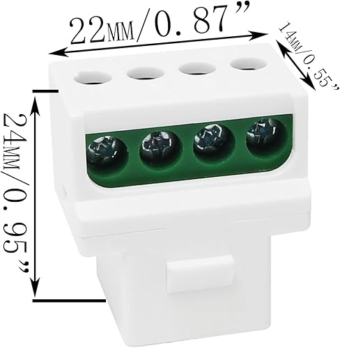 Miniatura 2 de 6PCS RJ11 Tornillo Jack CAT3 Teléfono Keystone Jack Teléfono Cuatro Núcleos Módulo, Blanco