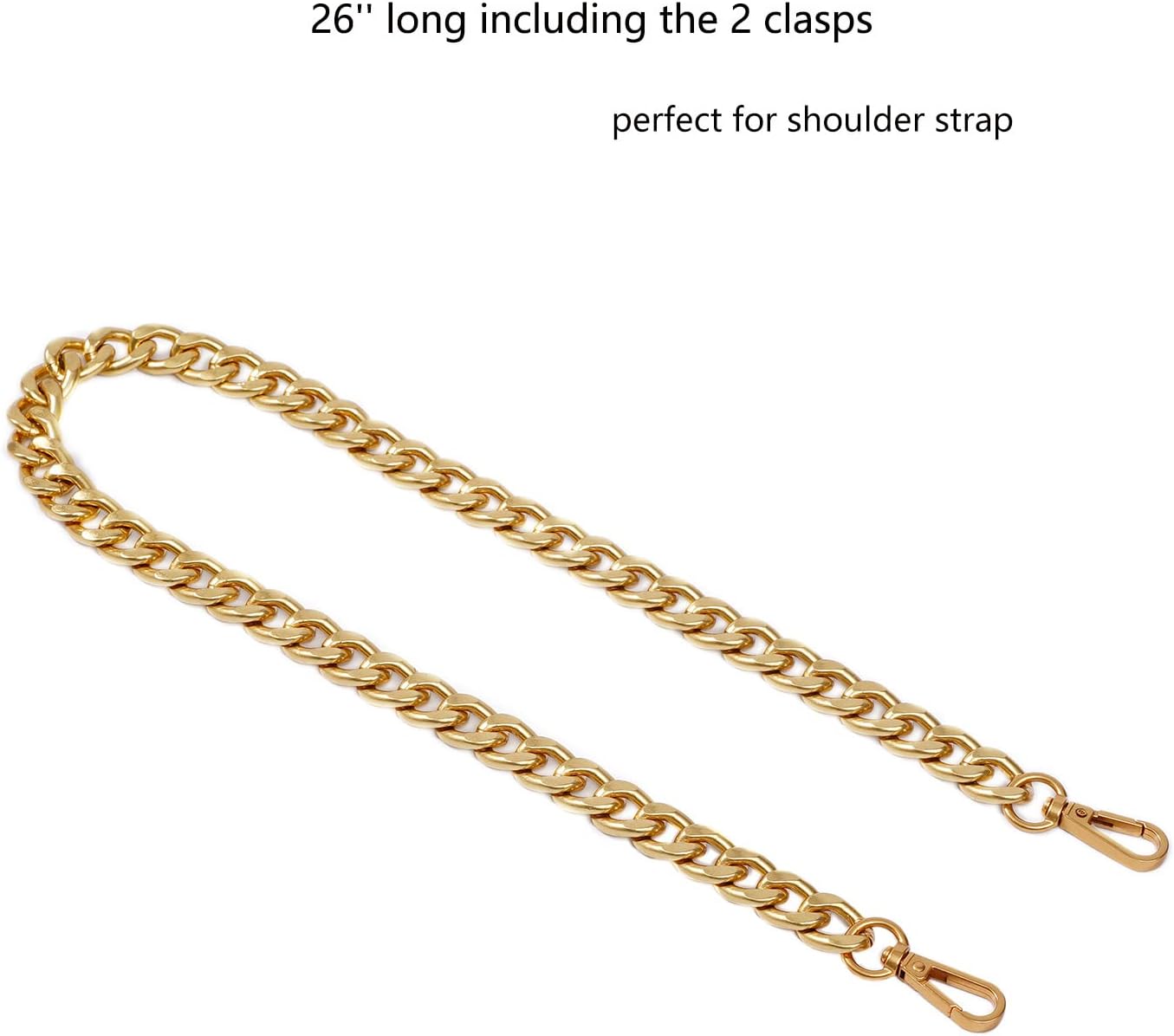 Xiazw Medium Size Fabulous Metal Shoulder Crossbody Purse Strap Replacement Bag Chain Accessories (26‘’, Antique Gold)