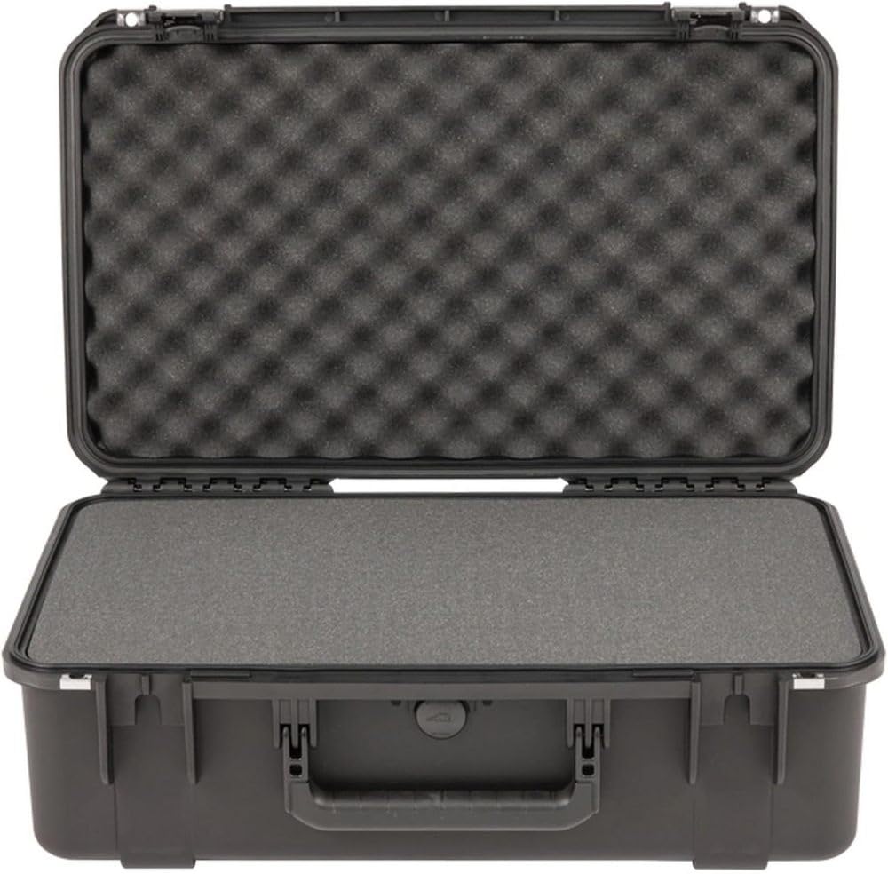 SKB Cases 3i-2313-8B-C iSeries 2313-8 Case with Cubed Foam, Molded-in Hinge for Added Protection, Trigger Latch System, Built-in Retractable Pull Handle and Wheels, Waterproof Design
