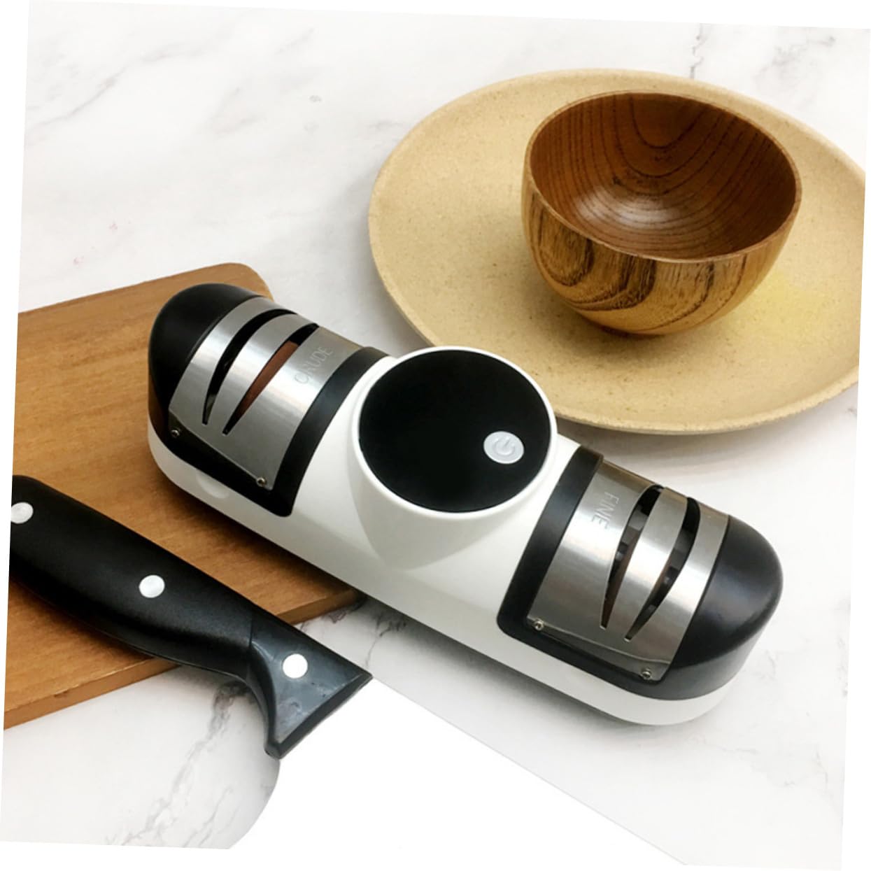 Ciieeo Affilacoltelli Elettrico USB per Coltelli Multiuso Macchina Affila Coltelli Rapida da Cucina Alimentato Energia Elettrica Velocità Realizzato in Acciaio Inox Robusto e Durevole
