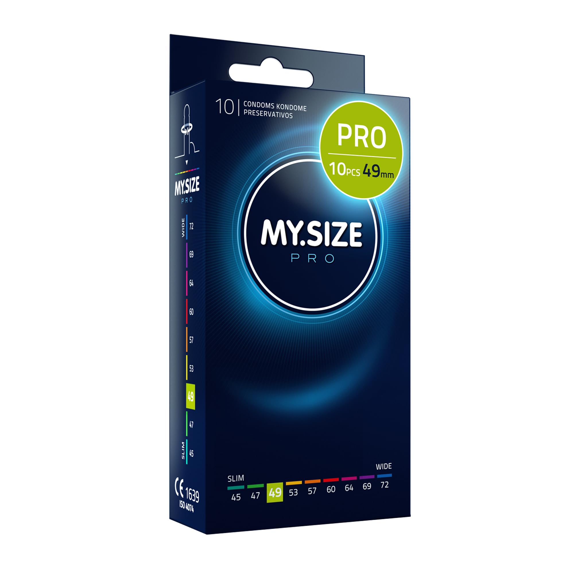 MY.SIZE PRO 10 Preservatifs ELITE, taille 2, 49 mm Latex Vytex de haute purete, facile...