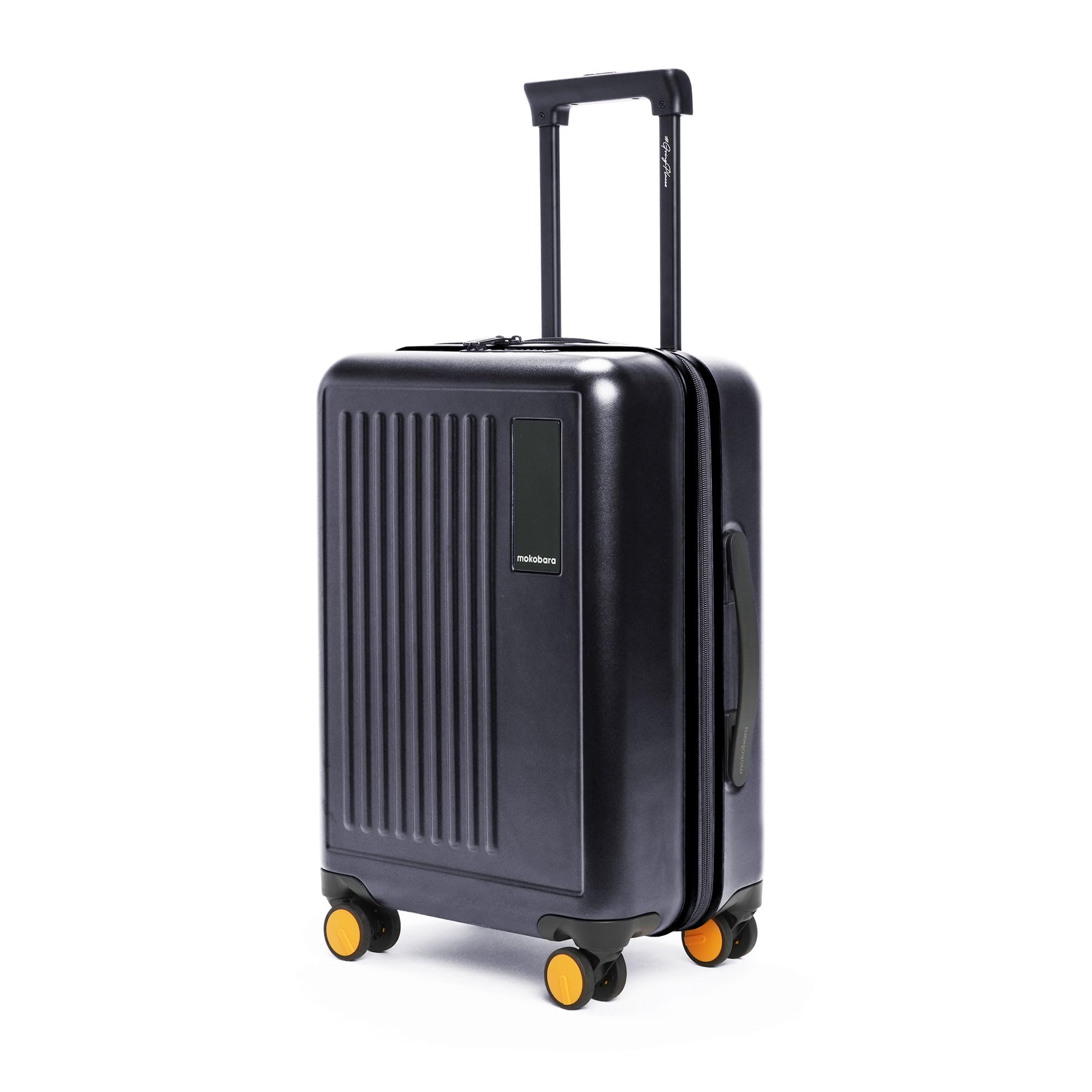 MOKOBARA The Transit Luggage Poly-Carbonate Hard Sided 8 Silent Ninja Wheels for Travelling (Black, Cabin)
