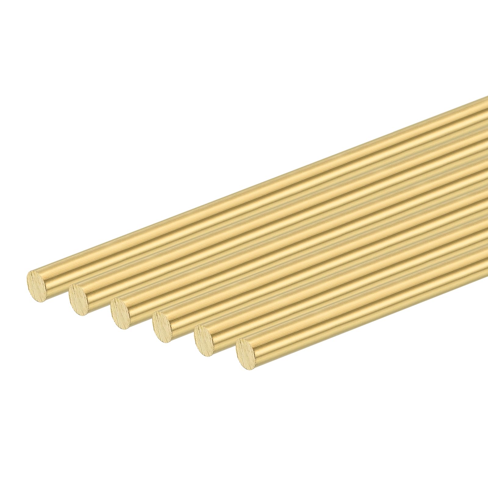 QUARKZMAN 6 Pcs Tige Ronde Pleine En Laiton De 9/32"(7mm) De Diamètre, Longueur De 6"(153mm) Barre Ronde En Laiton H62 Pour Bricolage Artisanat Industrie Construction
