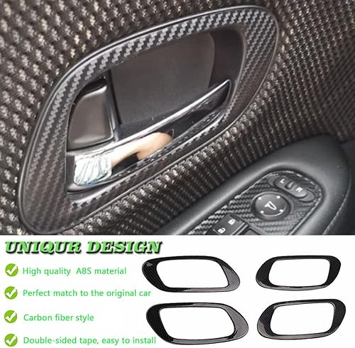 Miniatura 6 de BOYOUS Para Honda HRV HR-V 2016 2017 2018 2019 2020 2021 2022 4 piezas ABS estilo fibra de carbono interior manija puerta cubierta marco cubierta