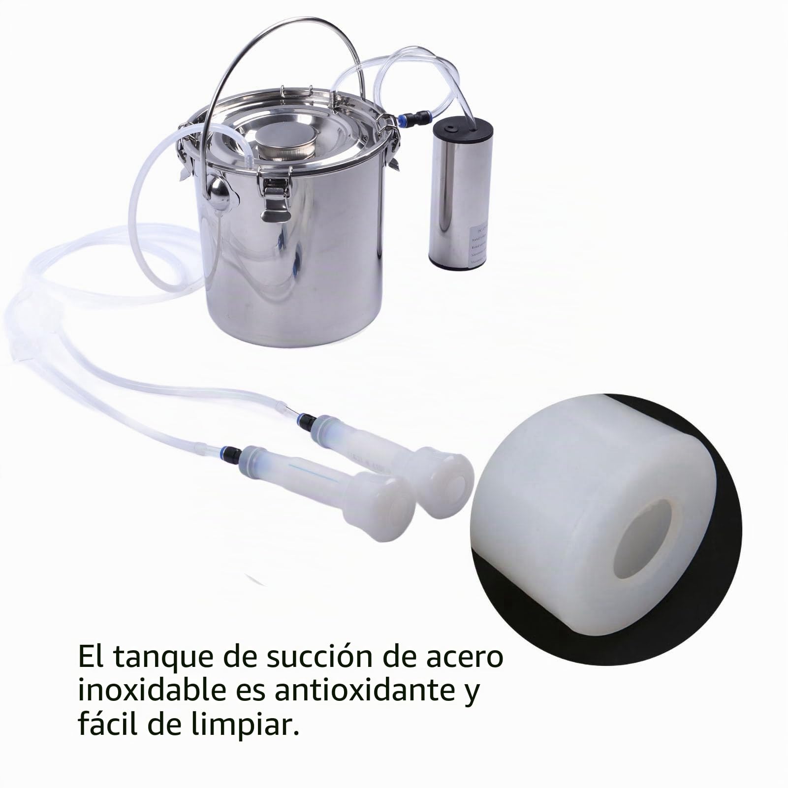 Tnfeeon Kit de ordeño de ordeñadora de eléctrico portátil para Cabra, Oveja, Vaca, Enchufe de la UE(para Vaca)