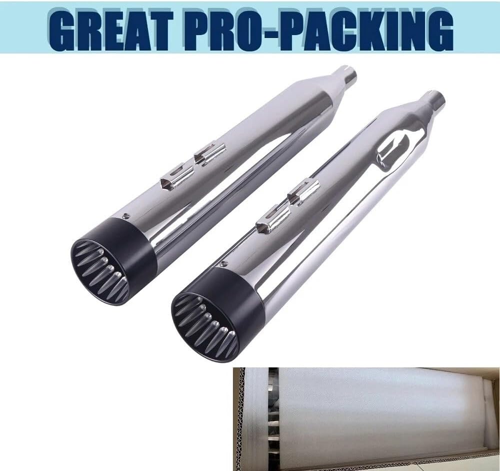 SHARKROAD 4.5" Slip On Mufflers,Compatiable with Harley Touring 09-16,HDMF-459518CB