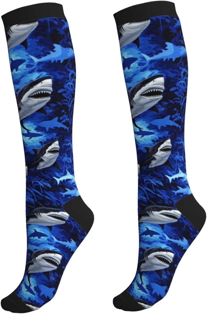 Compression Socks For Women & Men Circulation 15-20 Mmhg Knee High Best Support For Travel Running Athletic