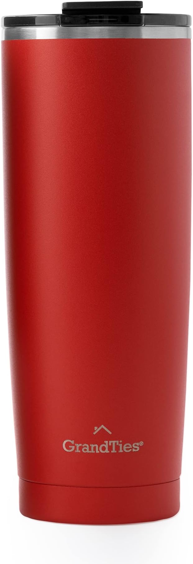 Insulated Coffee Tumbler Cup w/Tritan Lid | Leak Proof, Reusable, Double Walled Vacuum Stainless Steel Water Bottle Travel Mug | Thermal Cups for Hot and Cold Drinks | 20oz | Cranberry