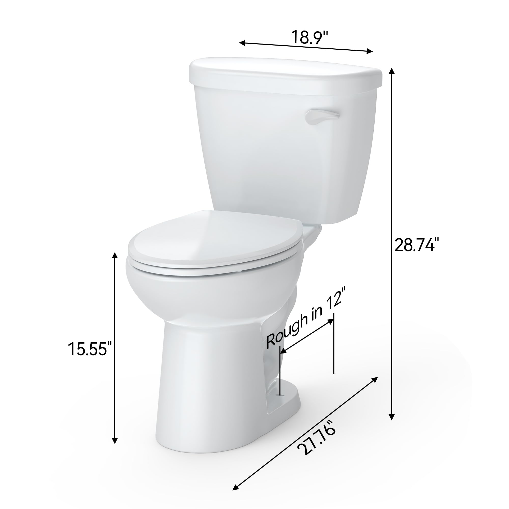 Senfot Two-Piece Toilet for Bathrooms, 19