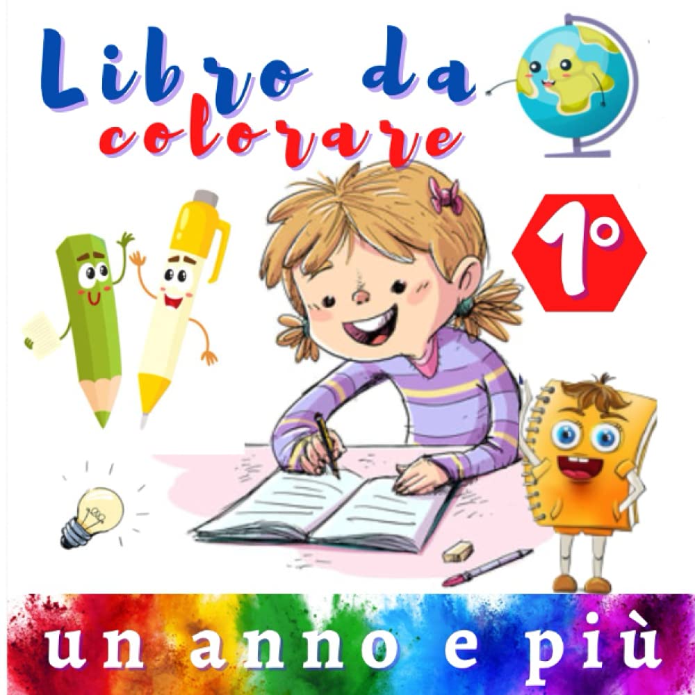 Libro da colorare 1° un anno e più, un libro di ricordi per i genitori da riempire con i primi passi del loro bambino, per incollare foto e immagini e ... QUADRATO 21 × 21 cm con 73 pagine bian