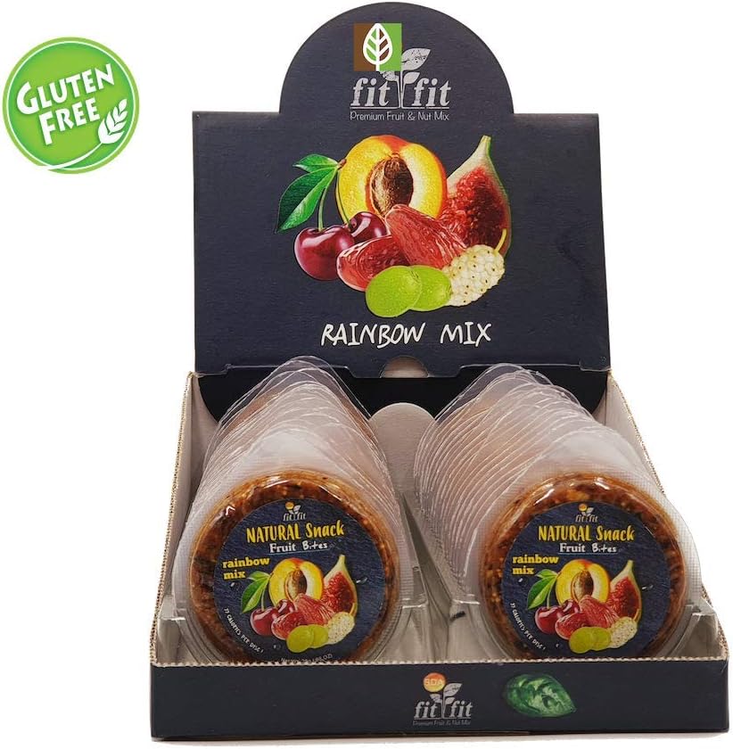 100% Natural Rainbow Mix Snacking Bites Fig, Apricot, Mulberry, Cherry, Date, Raisin, Antioxidant ,No Additivies, No Added Sugar, Gluten Free, Vegan 40 X 25 gr / Each (40 Disk)